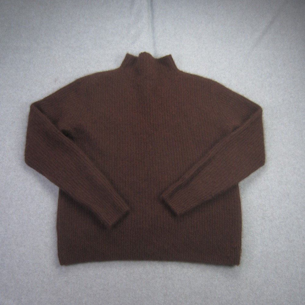 James Perse Sweater Womens 0 Brown 100% Cashmere Turtle Neck Ribbed - Picture 6 of 14